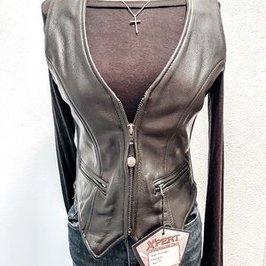 Womens leather vest